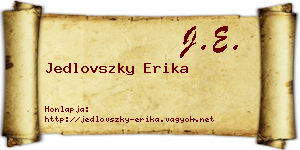 Jedlovszky Erika névjegykártya